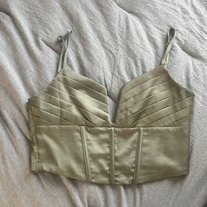 Et Clet olive green crop top